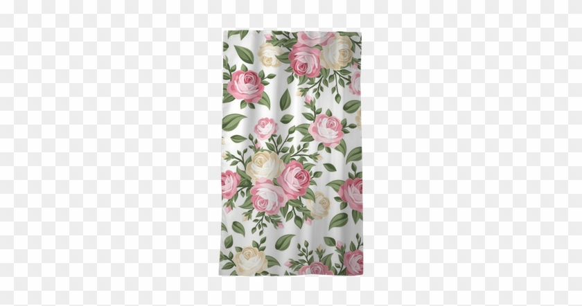 Seamless Pattern With Pink And White Roses - Coloring Book For Grown Ups: Beautiful Elegant Flower #1257341