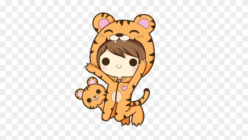 Tumblr Cute Png Download - Tiger Kawaii Png #1257415