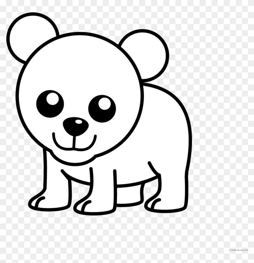 Bear Animal Free Black White Clipart Images Clipartblack - Easy To Draw Bear #1257539