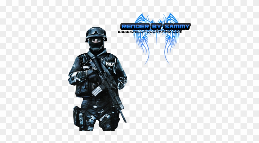 Swat Soldier Psd - Black Ops Military Uniform #1257630