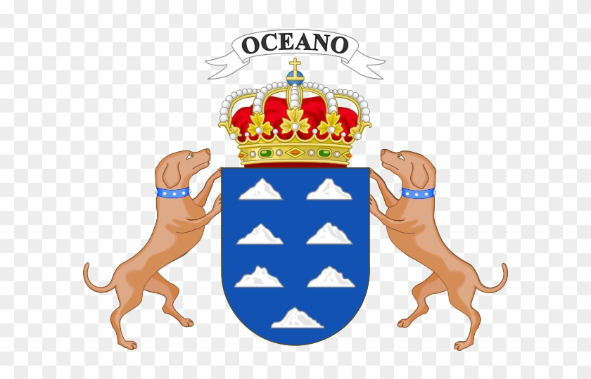 Dogs Figure Prominently Into The Canary Islands Coat - Canary Islands Coat Of Arms #1257668