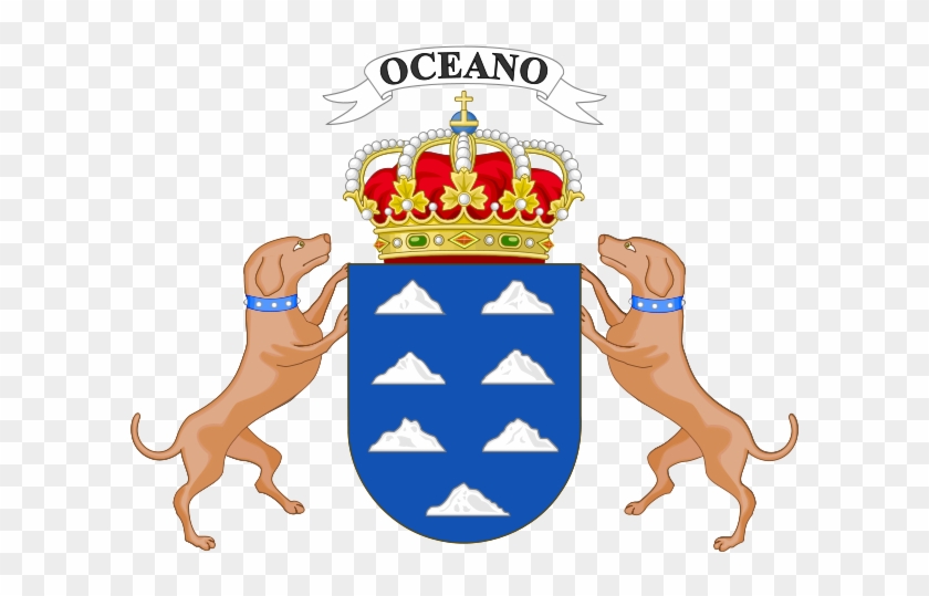 Dogs Figure Prominently Into The Canary Islands Coat - Canary Islands Coat Of Arms #1257668