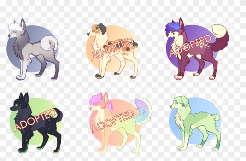 Randomly-assorted Wolf/dog Adoptables [1/6 Open] By - Animal Figure #1257707