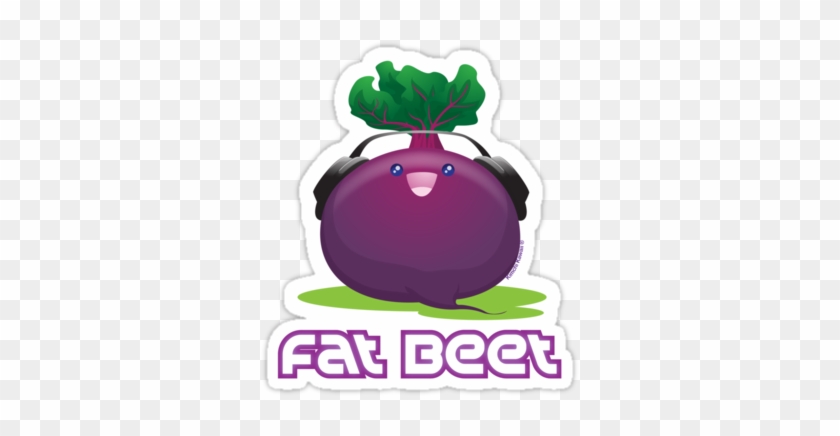 Fat Beet Die-cut Sticker By Kimchi Kawaii - Fat Beet Zippered Pouch #1258000