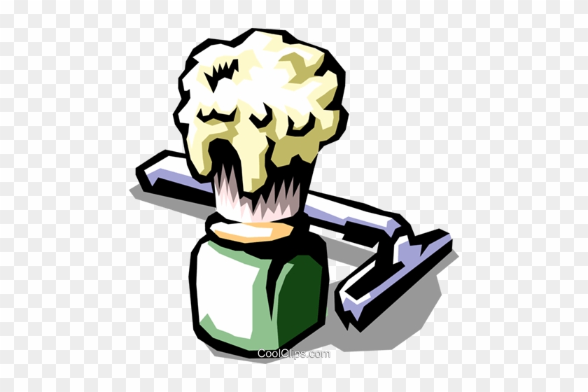 Razor With Shaving Cream Brush Royalty Free Vector - Shaving Clip Art #1258201