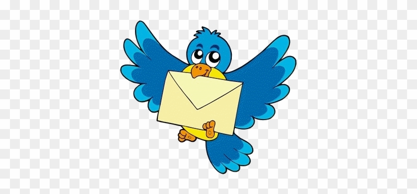 Cartoon House Stock Illustration Clipart Gif - Flying Bird With Letter #1258227