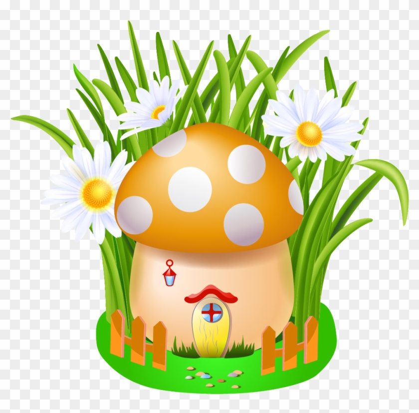 Cartoon House Mushroom - Mushroom #1258232