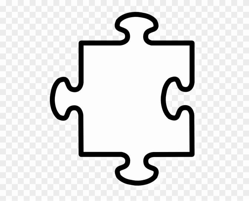 Jigsaw White Puzzel Piece Clip Art At Clker - Single Puzzle Piece Template #1258233