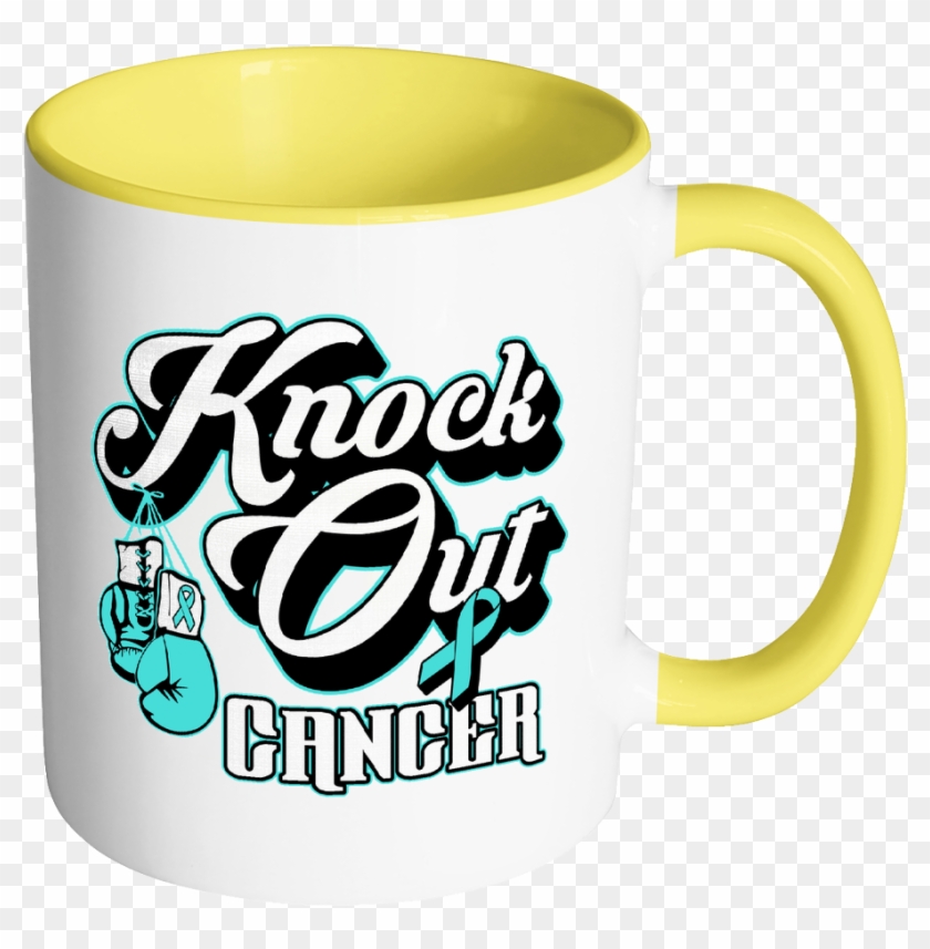 Knock Out Ovarian Cancer Awareness Items Gifts 11oz - Mug #1258287