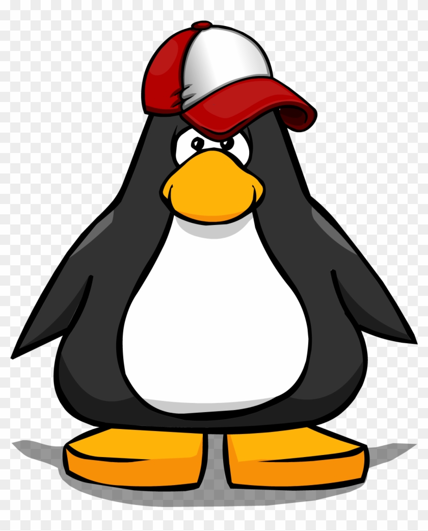 New Player Red Baseball Hat From A Player Card - Club Penguin With Hat #1258379