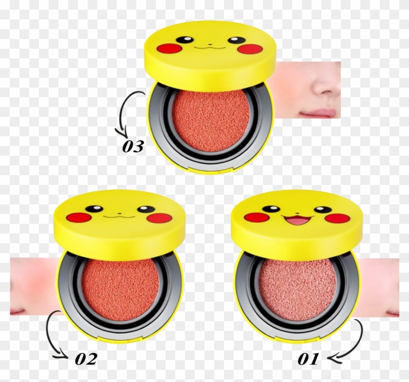 Os Mini Blushes Do Picachu Têm Disponíveis 3 Cores - Tonymoly X Pokemon Pikachu Coussin Mini Fard À Joues #1258586