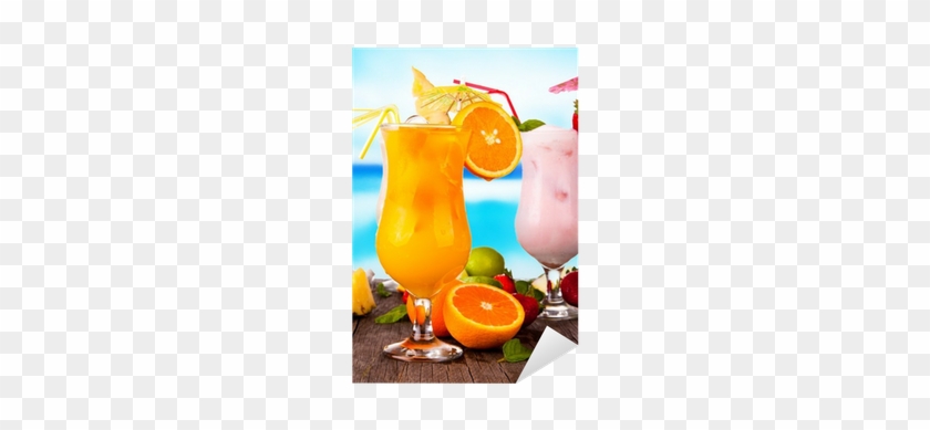 Vinilo Pixerstick Las Bebidas De Verano Con La Playa - Drink #1258598