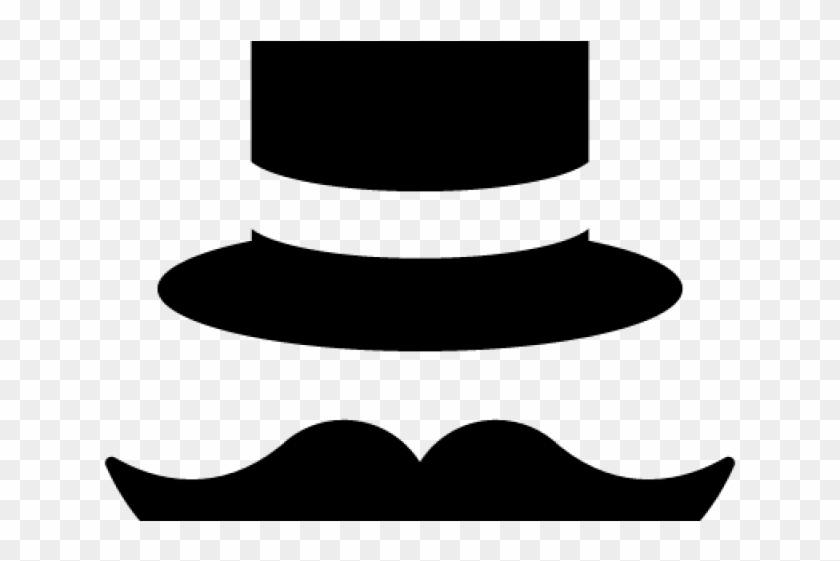 Top Hat Clipart Mustache - Mustache And Hat Png #1258608