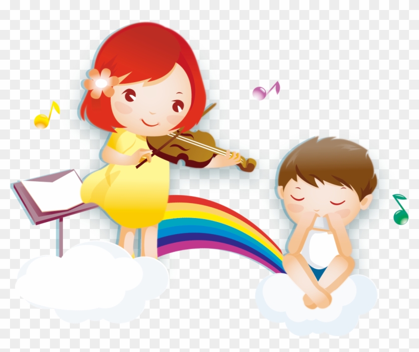 Cartoon Violin Clip Art - Child #1258682