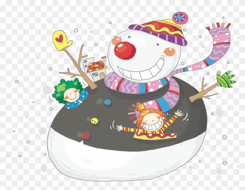 Snowman Christmas Cartoon Illustration - Snowman #1258698