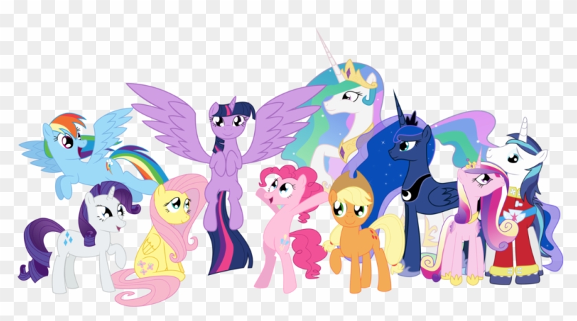 Mane 6 And The Royals By Eillahwolf - Cartoon #1258709