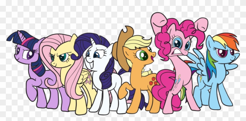 Mane 6 Funny Expressions Colored By Maximumbrony - Cartoon #1258762