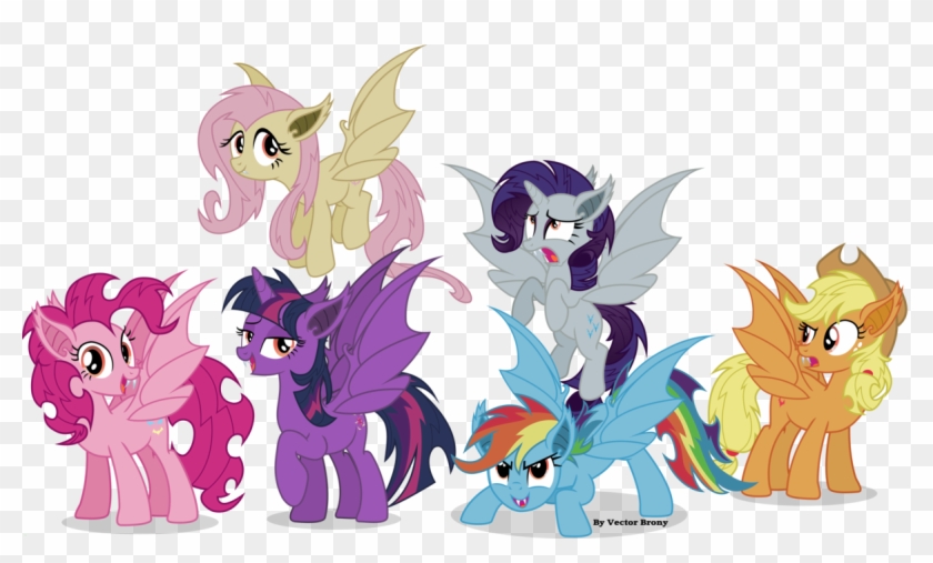 Bat Mane Six By Vector-brony - Мультики Май Литл Пони #1258773