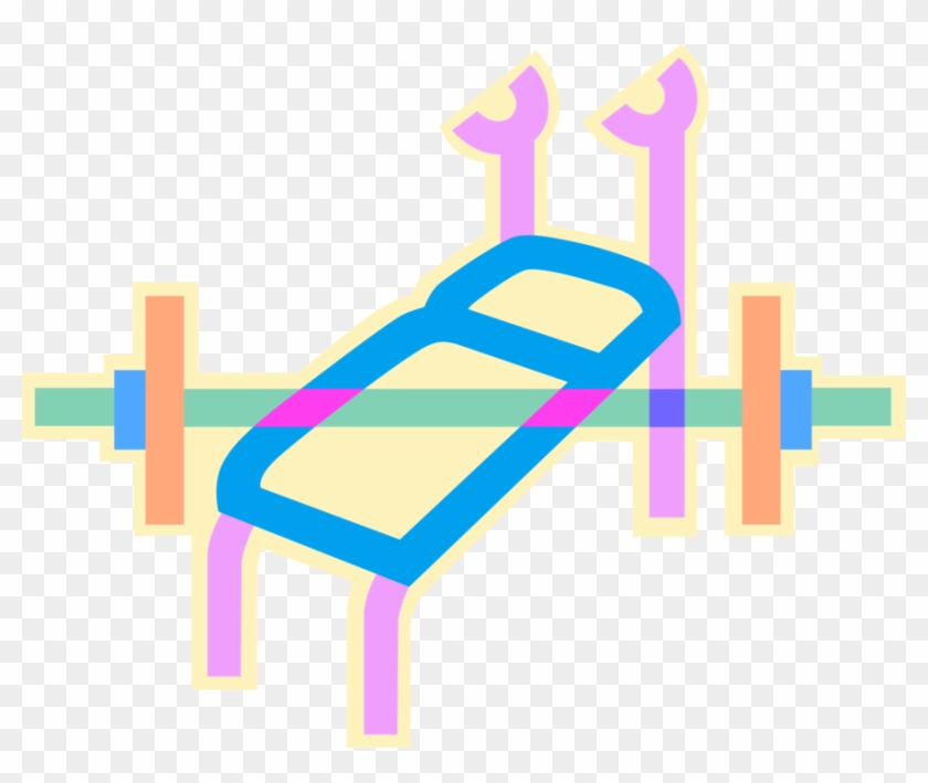 Vector Illustration Of Bench Press Used In Weight Training, - Vector Illustration Of Bench Press Used In Weight Training, #1258780