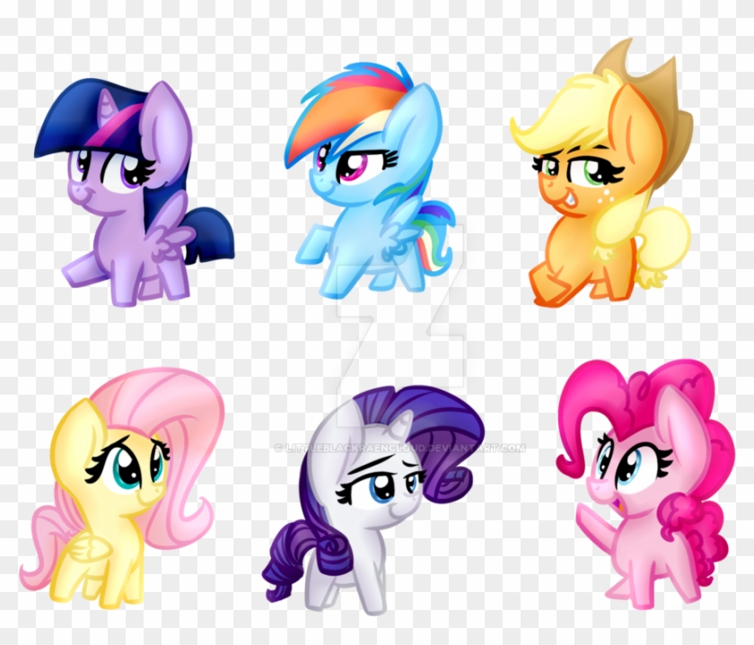 Mane 6 Stickers By Littleblackraencloud - Cartoon #1258784