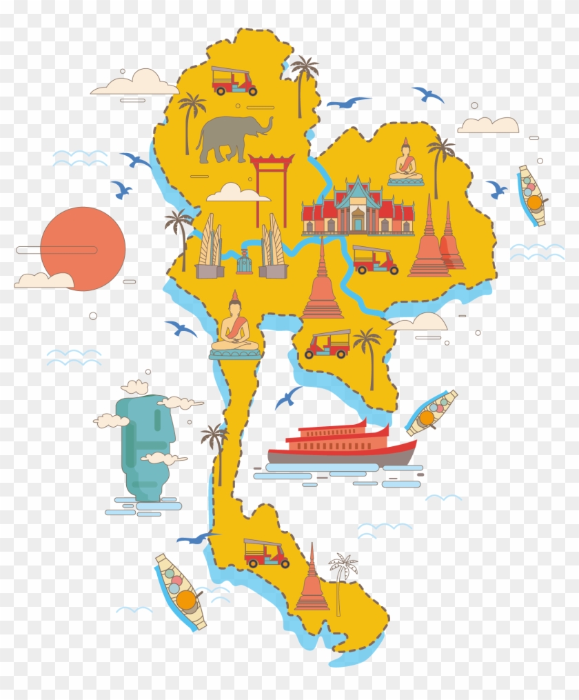 Thailand Vector Map Poster - Travel Thailand Png #1258925