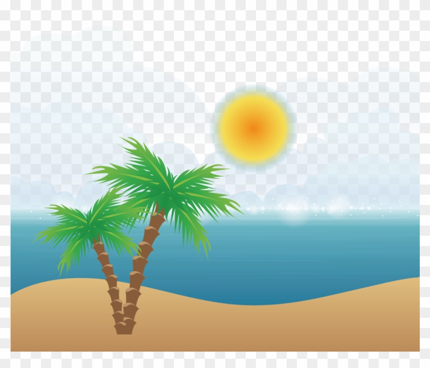 Vector Beach Island - Seasons Of The Year Clipart #1258963