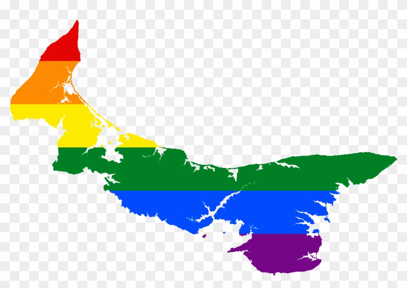 Lgbt Flag Map Of Prince Edward Island - Prince Edward Island Png #1258982