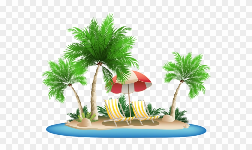 Palm Tree Beach Clipart #1259012