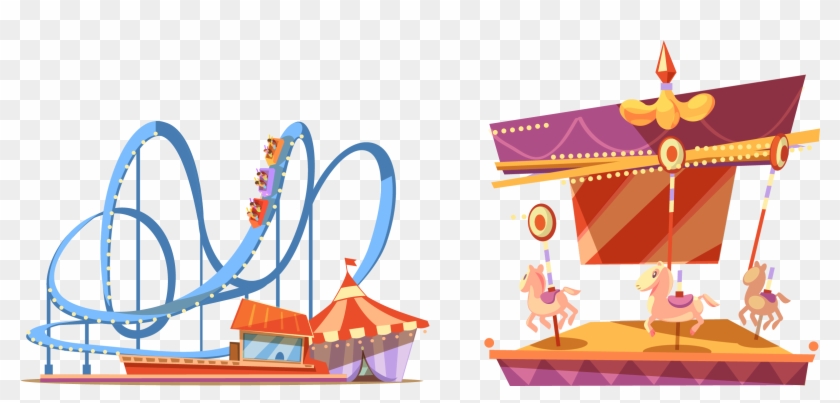 Coney Island Universal Orlando Amusement Park Roller - Cute Amusement Park  Cartoon - Free Transparent PNG Clipart Images Download
