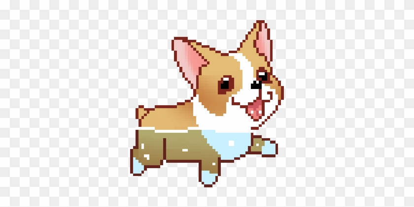 Dog Cute Kawaii Corgi Pixel Art Swim - Cute Animated Dog Gifs #1259161