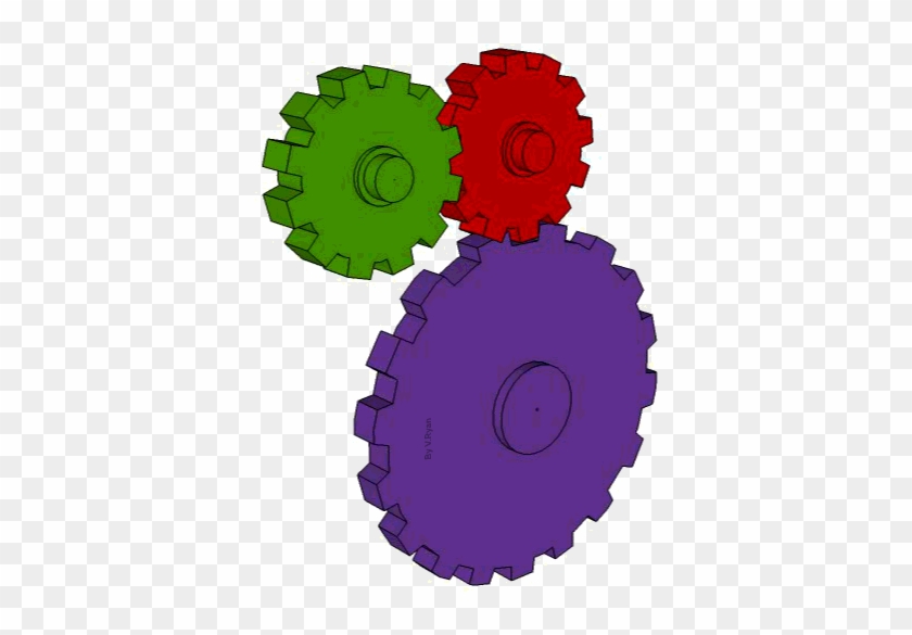 Gear Trains And Idler Gears - Simple Gear Train Gif #1259225