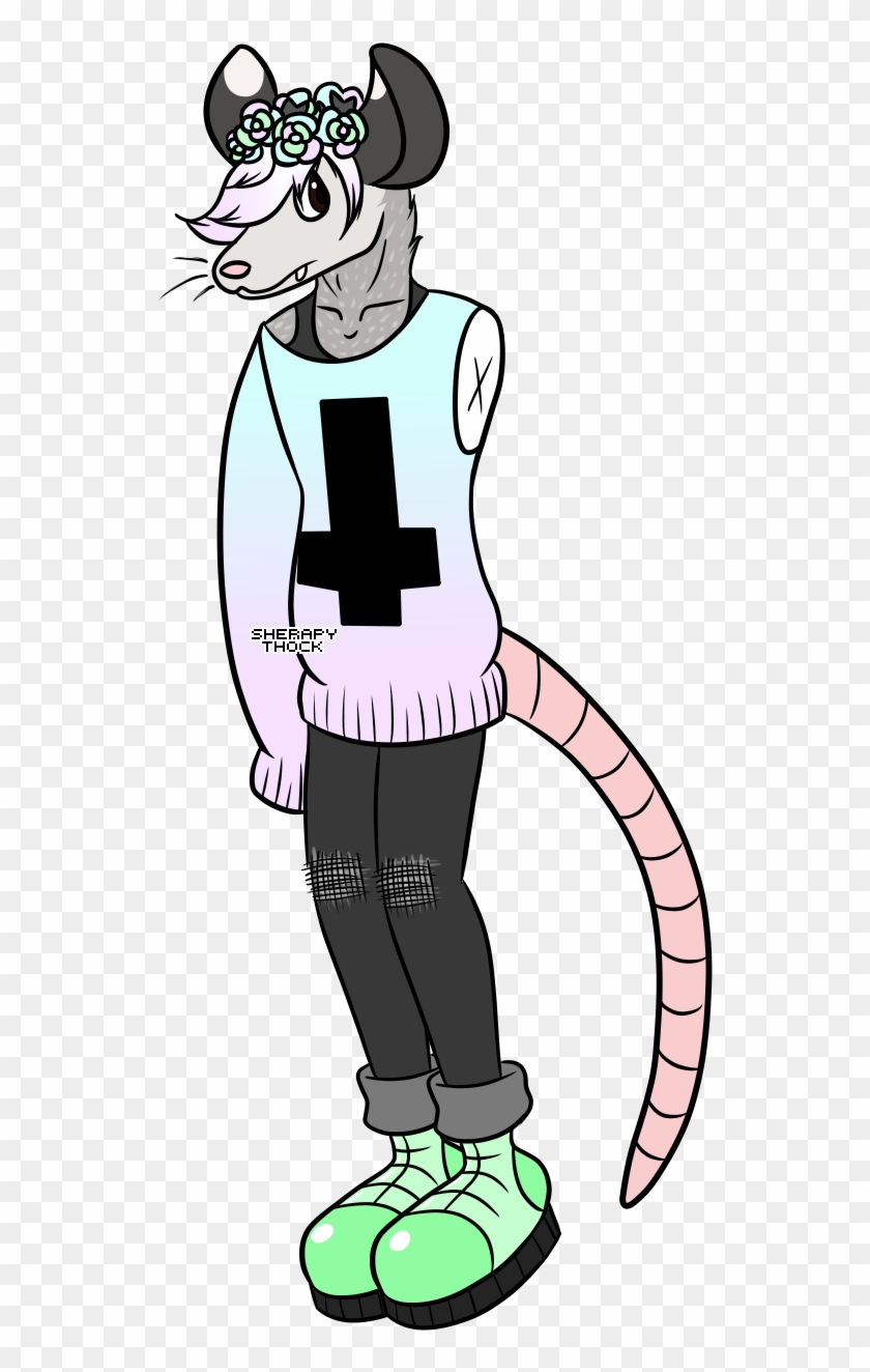 Pastel Goth Opossum Furry For Isbflutters By Sherapythock - Opossum #1259377