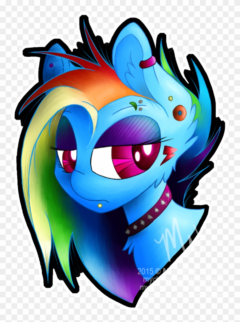 Gothic Rainbow Dash By Mychelle - Mlp Goth Rainbow Dash #1259379
