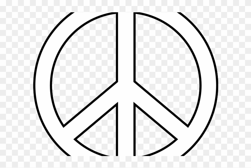 Peace Sign Clipart Pice - Black And White Peace Sign #1259642