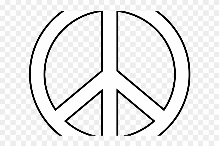 Peace Sign Clipart Pice - Black And White Peace Sign #1259642