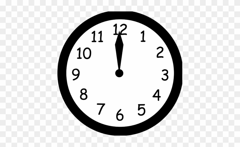 Clock Clipart Black And White #1259718