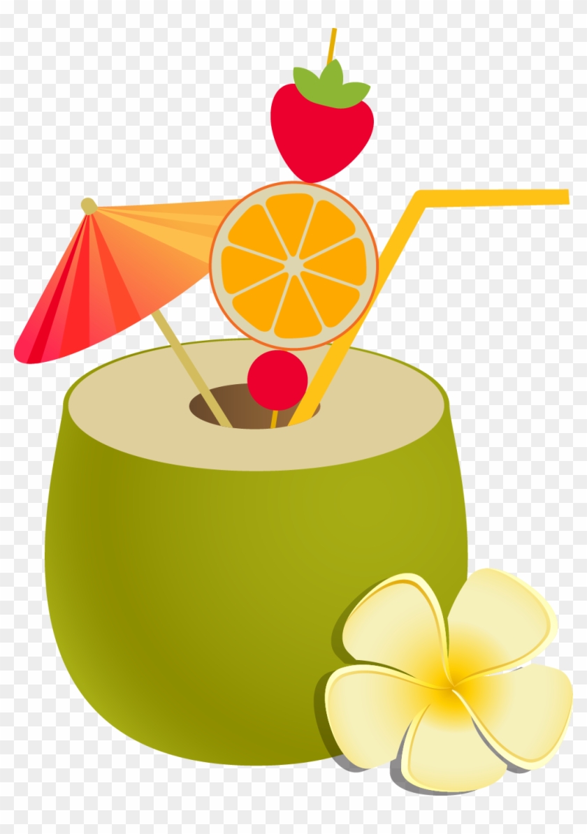 Juice Coconut Milk Nata De Coco Coconut Water Fruit - Coco Animado Bebida Png #1260084
