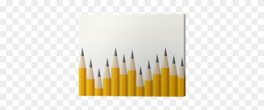 Cuadro En Lienzo Volver A La Escuela Patrón Lápiz Amarillo - Plot #1260163