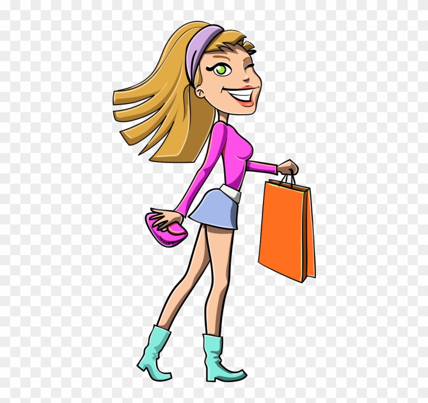 Girl Shopping Vector Png Transparent Image - Girl Shopping Vector Transparant #1260194