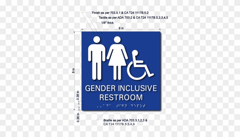 Gender Inclusive Restroom Ada Sign - Honolulu International Airport #1260442