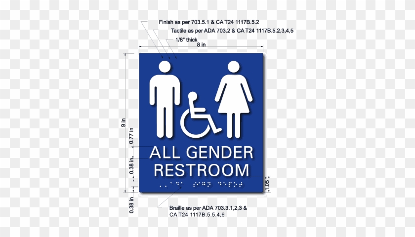 Ada-1245 All Gender Restroom Sign Specifications - Stop Signs And More 13497071 Ada Compliant Wheelchair #1260443