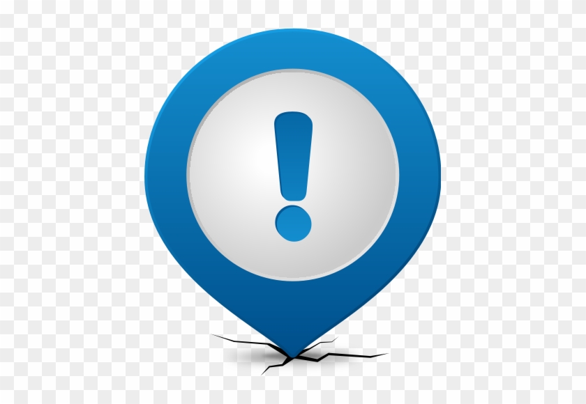 Location Map Pin Attention Blue - Attention Icon Blue #1260445