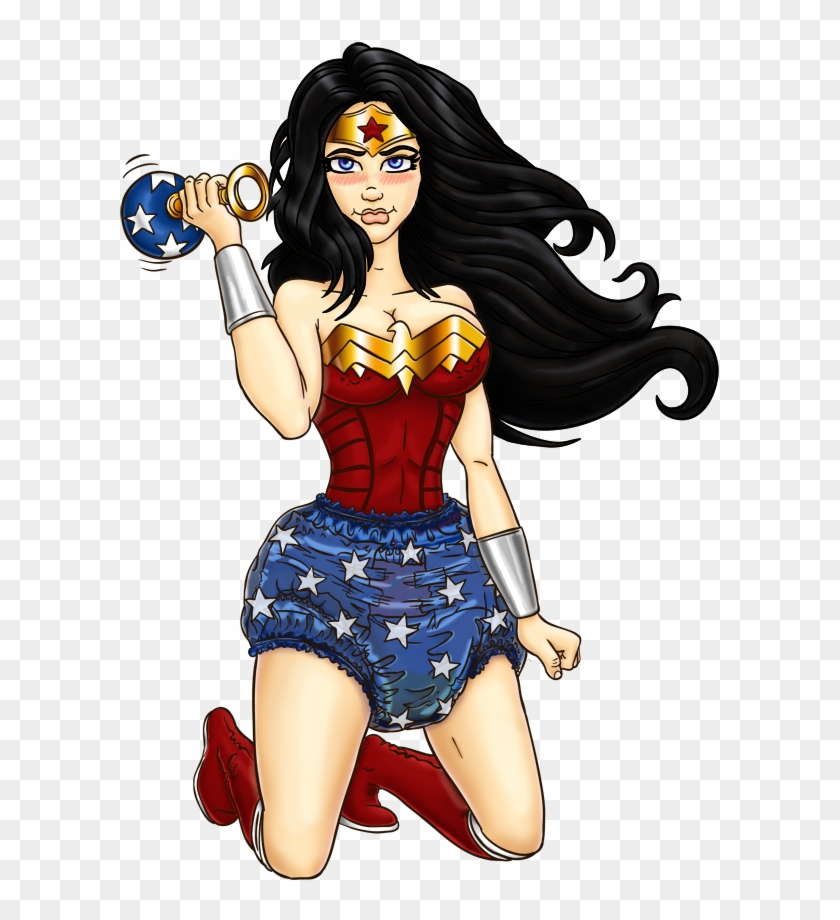 Wonder Woman Digital Art - Wonder Woman Wearing Diaper - Free Transparent P...