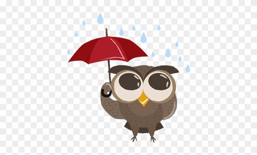 Message Clipart Cute Owl - Owl With Umbrella Clipart #1260763