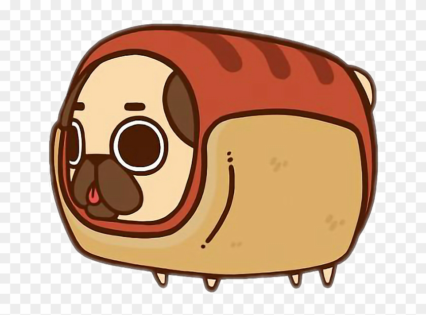 Pug Puglie Puglife Pugfood Pugstyle - Cute Hot Dog Drawing #1261001