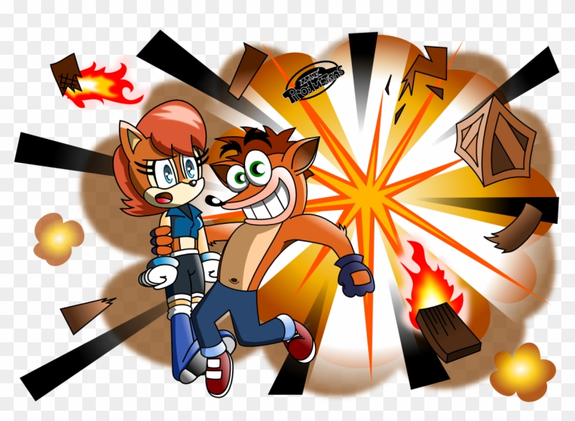 Saving Sally From A Crash By Markproductions - Crash Bandicoot And Sonic The Hedgehog Crossover #1261333