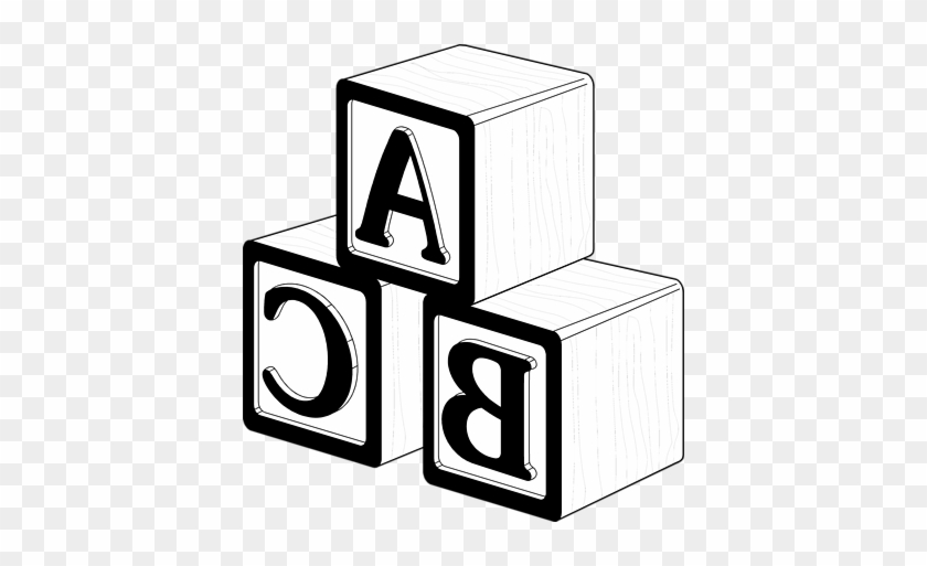 Abc Blocks Clipart Black And - Abc Blocks Clipart Black And #1261355