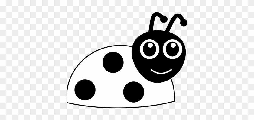 Flower Black And White Simple Flower Clipart Black - Lady Bug Black And White #1261531