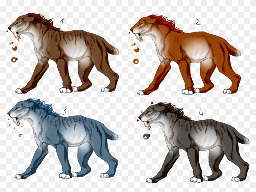 Saber-tooth Cat/tiger Adopt Batch 1 [closed] By Randomeadoptabels - Saber Tooth Tiger Lineart #1261569