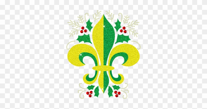 Fleur De Lis With Little Green Leaves With Bells With - Illustration #1262265